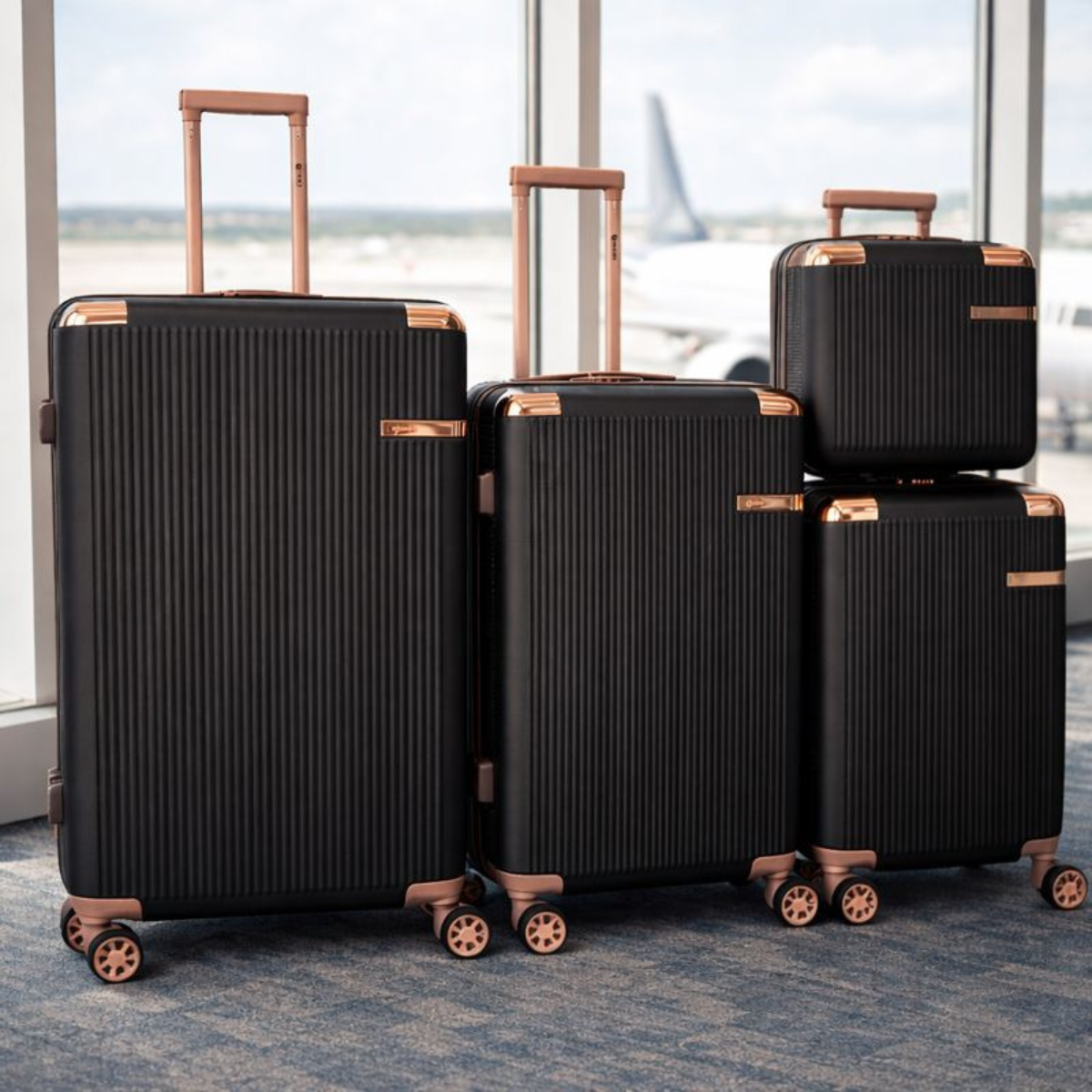 Kit de 4 Valijas Milano™ en ABS Reforzado con Giro 360° y Diseño Antirrayado