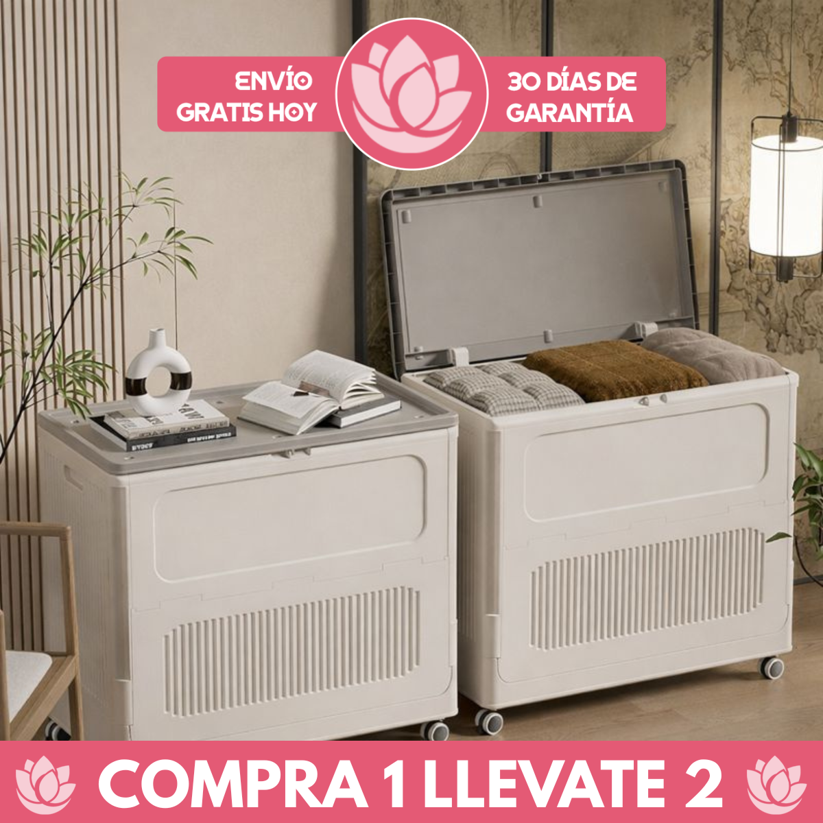 [Llevá 2 Pagá 1] Armario organizador portátil de gran capacidad de almacenamiento con rueditas