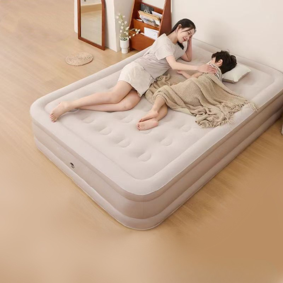[Llevá 2 Pagá 1] Colchón Inflable King Portátil con Revestimiento Triple Antidesgarro +REGALO: Bomba de Aire Eléctrica